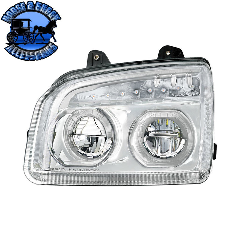 High Power LED Headlight With LED Turn Signal & Light Bar For 2015-2025 Kenworth T880 (Choose Side) (Choose Color) HEADLIGHT Driver / Black,Driver / Chrome,Passenger / Black,Passenger / Chrome Gray
