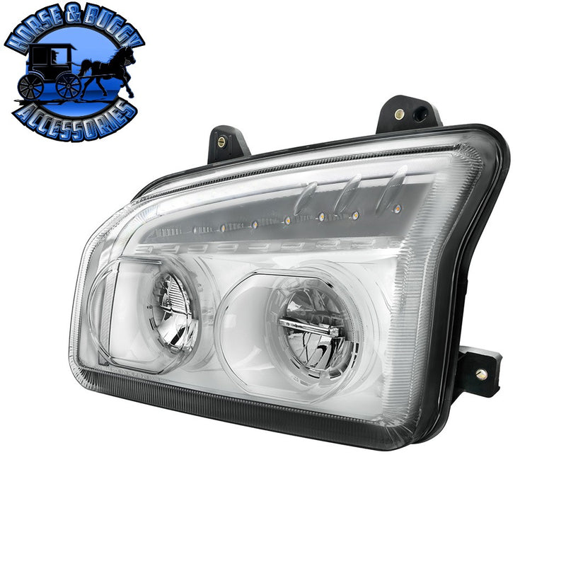 High Power LED Headlight With LED Turn Signal & Light Bar For 2015-2025 Kenworth T880 (Choose Side) (Choose Color) HEADLIGHT Driver / Black,Driver / Chrome,Passenger / Black,Passenger / Chrome Gray