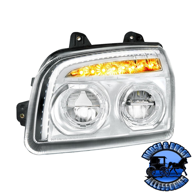 High Power LED Headlight With LED Turn Signal & Light Bar For 2015-2025 Kenworth T880 (Choose Side) (Choose Color) HEADLIGHT Driver / Black,Driver / Chrome,Passenger / Black,Passenger / Chrome Dark Slate Gray