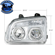 High Power LED Headlight With LED Turn Signal & Light Bar For 2015-2025 Kenworth T880 (Choose Side) (Choose Color) HEADLIGHT Driver / Black,Driver / Chrome,Passenger / Black,Passenger / Chrome Gray