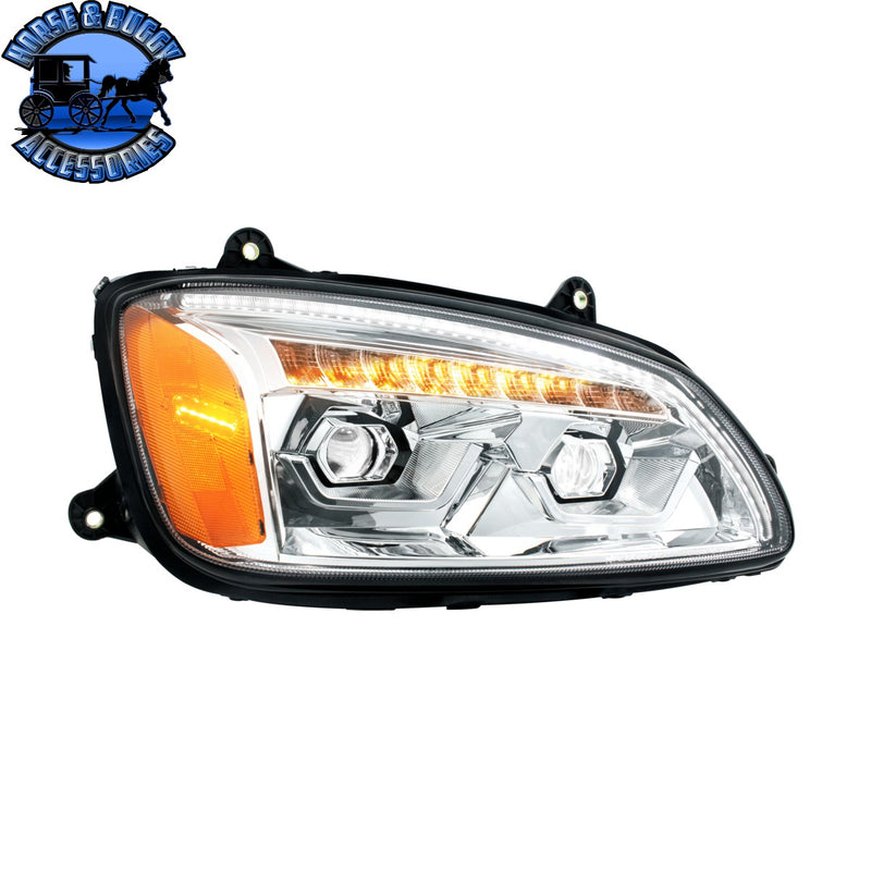 LED Projection Headlight With Sequential Turn Signal For 2008-2017 Kenworth T660 (Choose Side) (Choose Color)