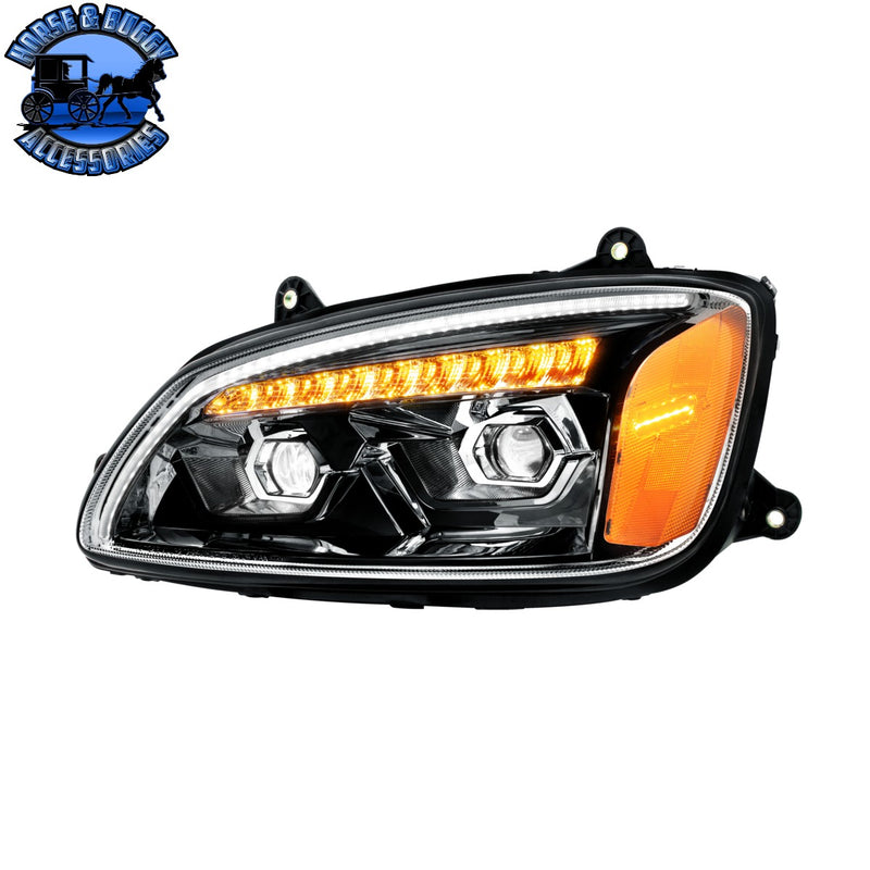 LED Projection Headlight With Sequential Turn Signal For 2008-2017 Kenworth T660 (Choose Side) (Choose Color)