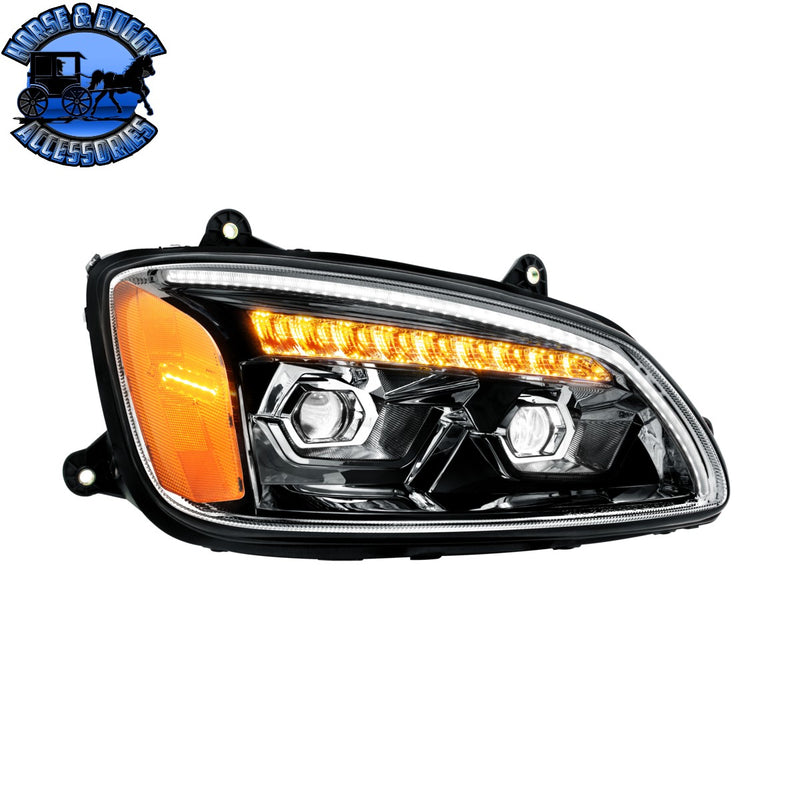 LED Projection Headlight With Sequential Turn Signal For 2008-2017 Kenworth T660 (Choose Side) (Choose Color)