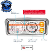 High Power Heated 10 LED Headlight With LED Turn & DRL (Choose Side) (Choose Color) headlight Driver / Chrome Light Gray