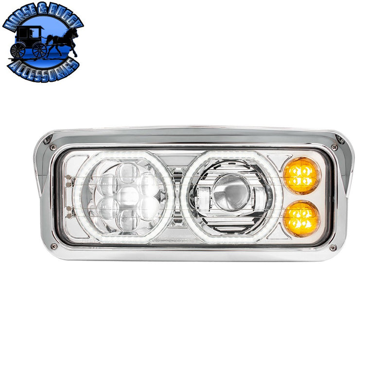 High Power Heated 10 LED Headlight With LED Turn & DRL (Choose Side) (Choose Color) headlight Driver / Black,Driver / Chrome,Passenger / Black,Passenger / Chrome Light Gray