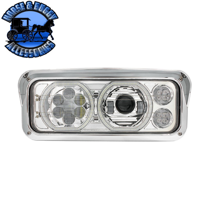 High Power Heated 10 LED Headlight With LED Turn & DRL (Choose Side) (Choose Color) headlight Driver / Black,Driver / Chrome,Passenger / Black,Passenger / Chrome Gray