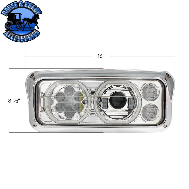 High Power Heated 10 LED Headlight With LED Turn & DRL (Choose Side) (Choose Color) headlight Driver / Black,Driver / Chrome,Passenger / Black,Passenger / Chrome Gray