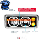 High Power Heated 10 LED Headlight With LED Turn & DRL (Choose Side) (Choose Color) headlight Driver / Black Light Gray