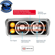 High Power Heated 10 LED Headlight With LED Turn & DRL (Choose Side) (Choose Color) headlight Passenger / Black Black
