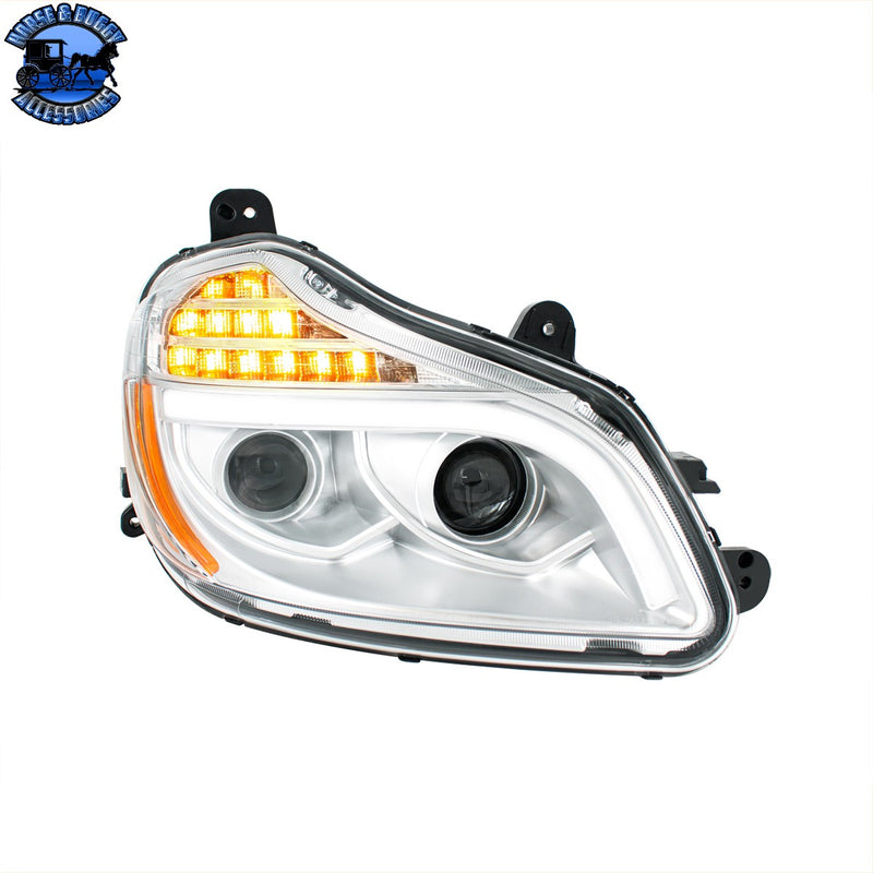Chrome 8 LED Projection Headlight For 2013-2021 Kenworth T680-Passenger #32905