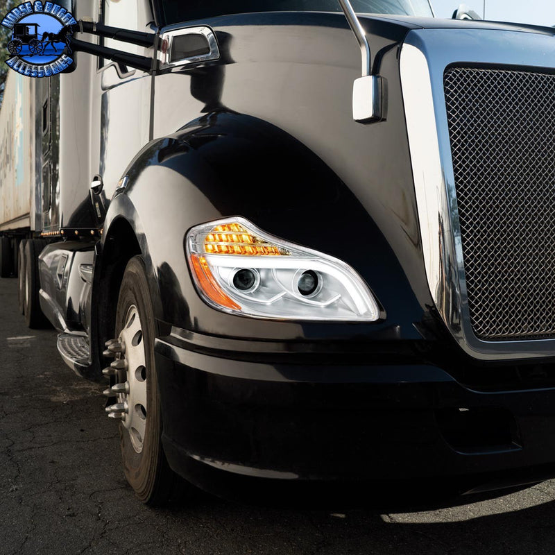 Chrome 8 LED Projection Headlight For 2013-2021 Kenworth T680-Passenger #32905