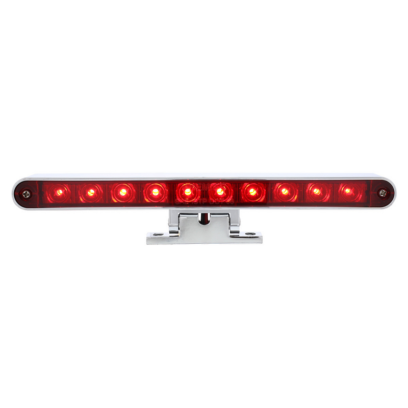 10 LED Dual Function 3rd Brake Light With Chrome Swivel Pedestal Base - Red LED/Red Lens