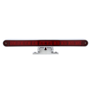 10 LED Dual Function 3rd Brake Light With Chrome Swivel Pedestal Base - Red LED/Red Lens