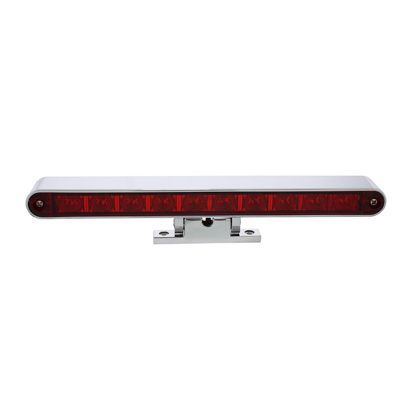 10 LED Dual Function 3rd Brake Light With Chrome Swivel Pedestal Base - Red LED/Red Lens