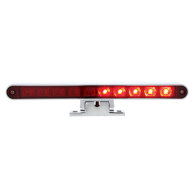 10 LED Split Function 3rd Brake Light With Chrome Swivel Pedestal Base - Red LED/Red Lens