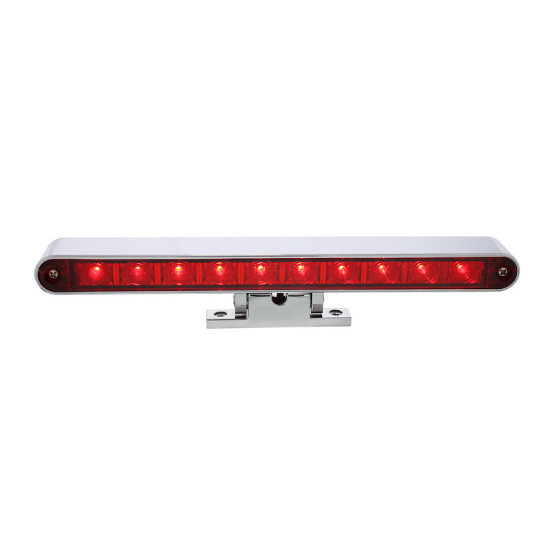 10 LED Split Function 3rd Brake Light With Chrome Swivel Pedestal Base - Red LED/Red Lens