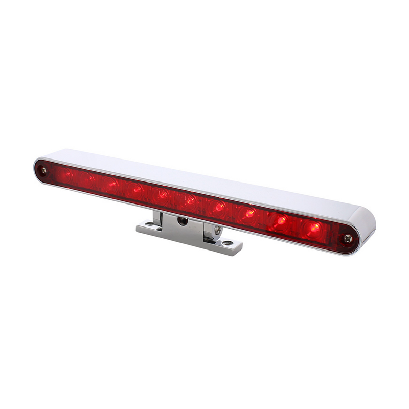 10 LED Split Function 3rd Brake Light With Chrome Swivel Pedestal Base - Red LED/Red Lens