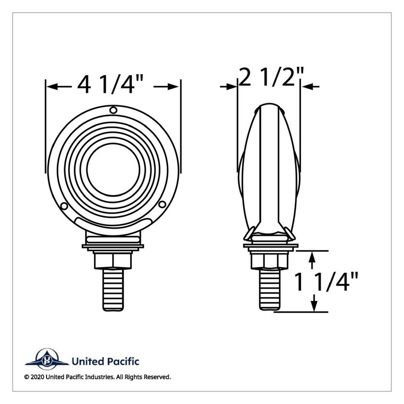 Double Face Turn Signal Light With Up-Side Down Visor - Amber Lens