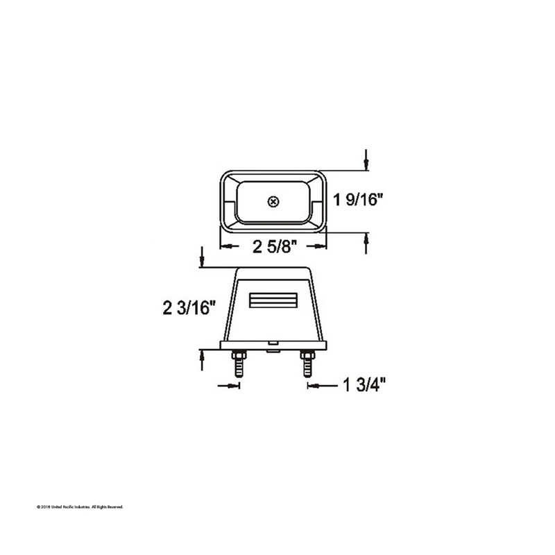 Gray Rectangular License Light