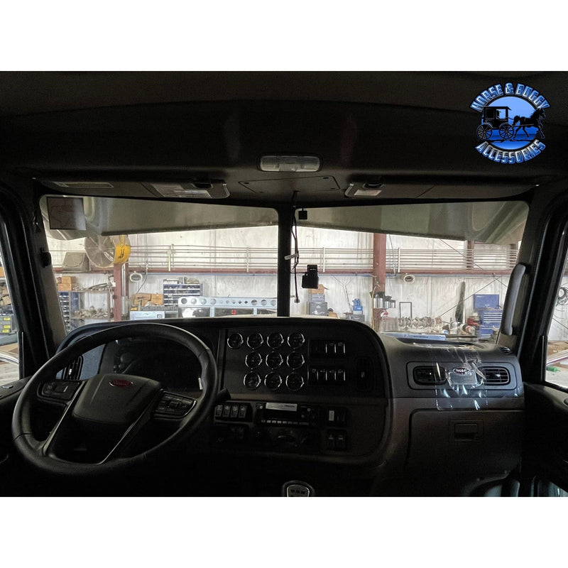 Rollin low 359 Peterbilt visor "timeless" (with bead roll) 9"x5" reverse bowtie 304 stainless #0053 PETERBILT VISOR Gray