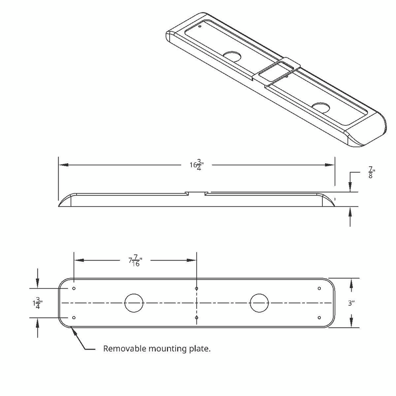 Bisel de luz rectangular cromado (a granel)