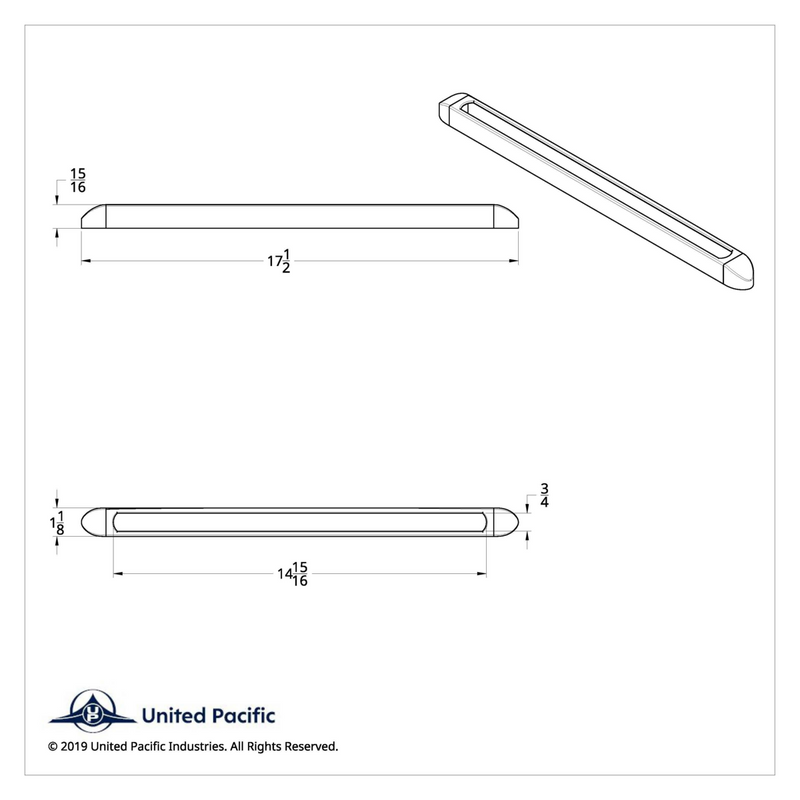 Bisel de barra de luces de 17-1/4" (a granel)