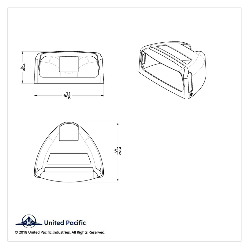 Turn Signal Cover With Double Side Windows & Visor For 1987-2007 Peterbilt 379/378/357