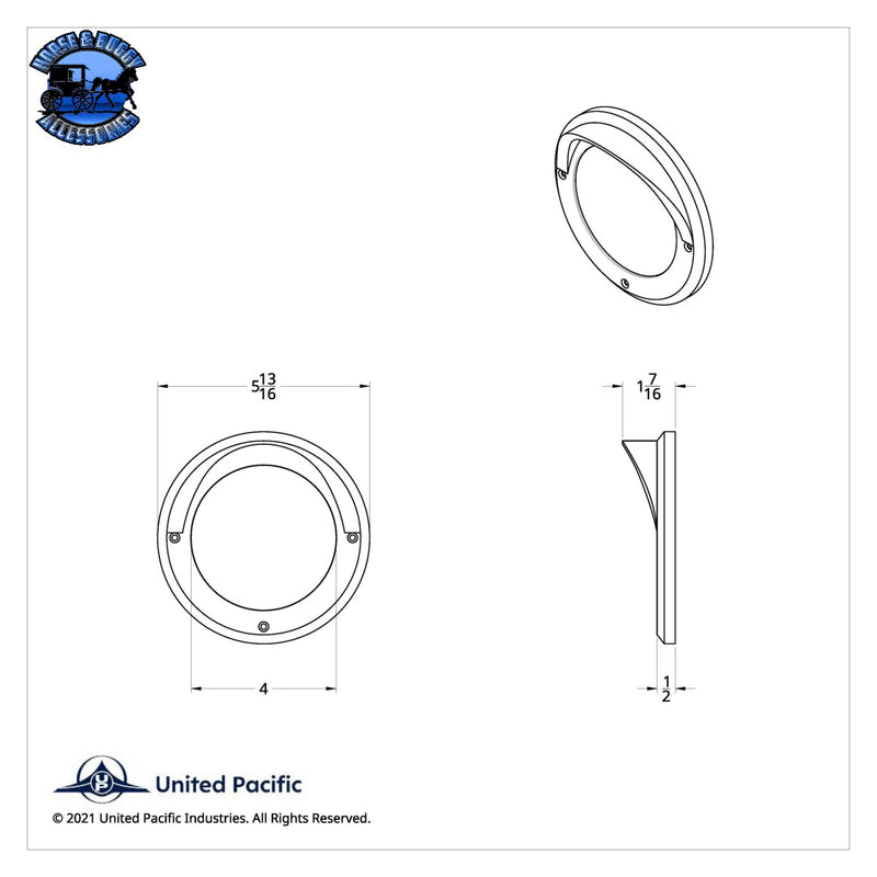 UP-34075 4" Mirror Bezel With Visor