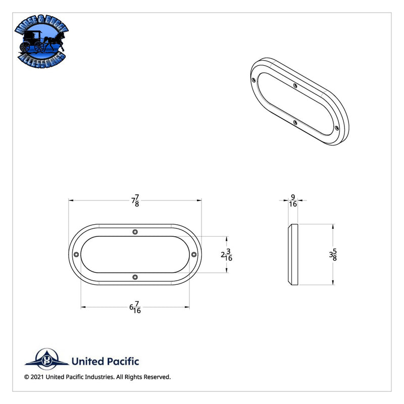 6" Oval Mirror light Bezel