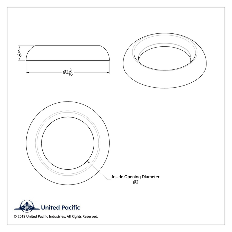 UP-34081 2" Chrome Twist-On Light Bezel - Vintage Design