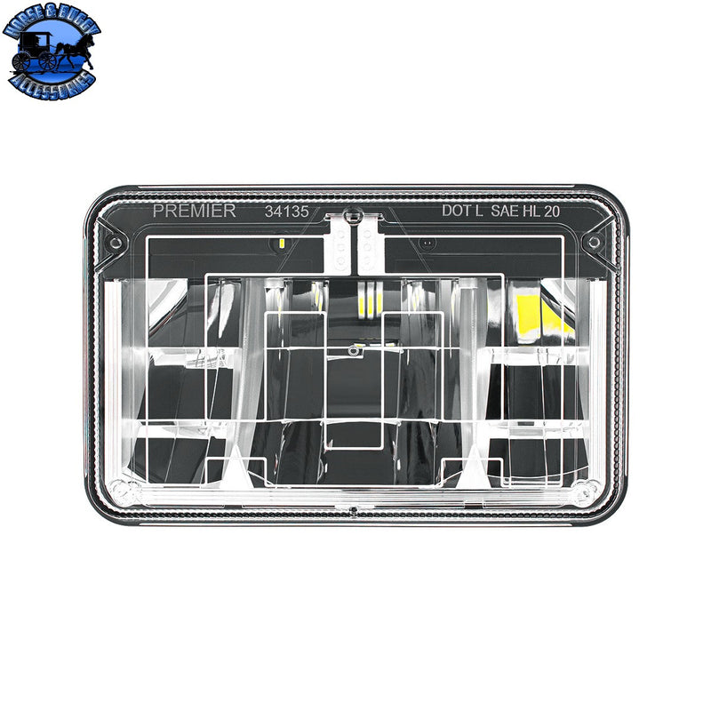 UP-34135 ULTRALIT - Heated 4" X 6" LED Headlight With Polycarbonate Lens & Housing - Low Beam