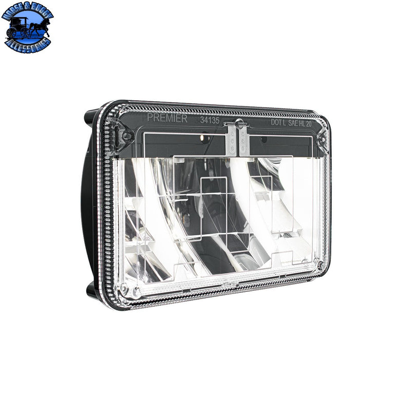 UP-34135 ULTRALIT - Heated 4" X 6" LED Headlight With Polycarbonate Lens & Housing - Low Beam