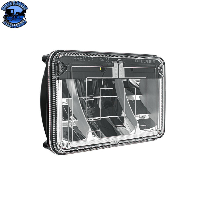 UP-34135 ULTRALIT - Heated 4" X 6" LED Headlight With Polycarbonate Lens & Housing - Low Beam