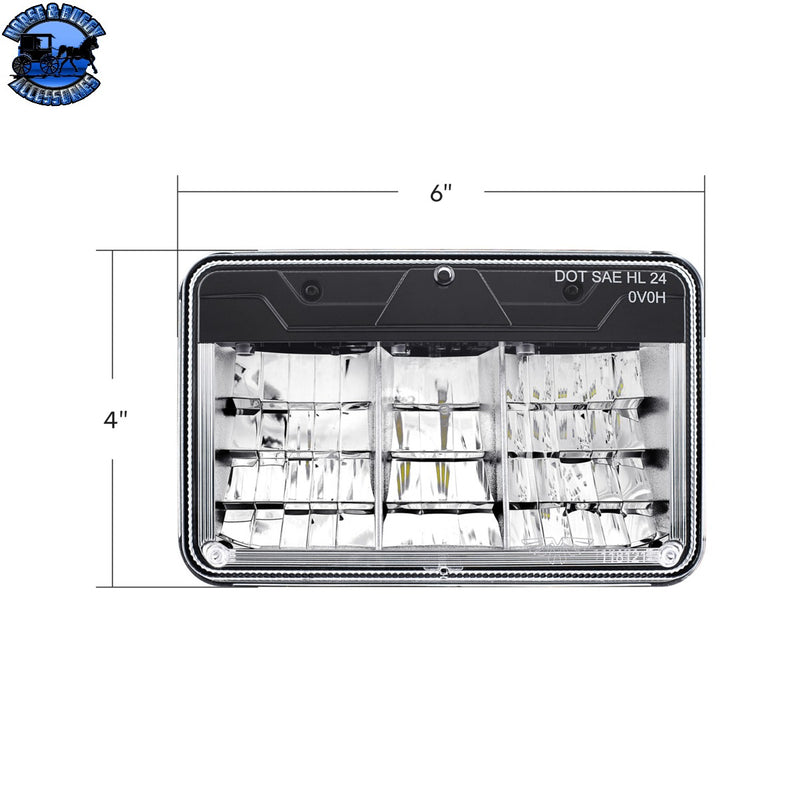 UP-34139 ULTRALIT-8 High Power LED 4" X 6" Headlight