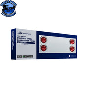 33-3/4" Stainless Rear Center Panel With Four 7 LED 4" Light & Bezel (No LP Holes)- Red LED/Clear Lens - CS REAR CENTER PANEL Midnight Blue