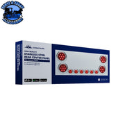 UP-34152 SS Rear Center Panel With 4X Red LED 4" Light & 6X Red LED 2" Light & Bezel -Red Lens (No LP Holes)-CS REAR CENTER PANEL Midnight Blue