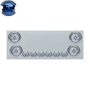 SS Rear Center Panel With 4X Red LED 4" Light & 6X Red LED 2" Light & Bezel (No LP Holes)-Clear Lens -CS REAR CENTER PANEL Gray