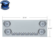 SS Rear Center Panel With 4X Red LED 4" Light & 6X Red LED 2" Light & Bezel (No LP Holes)-Clear Lens -CS REAR CENTER PANEL Gray