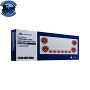 SS Rear Center Panel With 4X Red LED 4" Light & 6X Red LED 2" Light & Bezel (No LP Holes)-Clear Lens -CS REAR CENTER PANEL Midnight Blue
