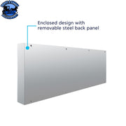 SS Rear CP With 4X 7 LED 4" Reflector Lights & 6X 9 LED 2" Lights & Visors (No LP Holes)-Red LED & Lens REAR CENTER PANEL Gray