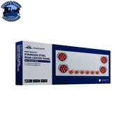 SS Rear CP With 4X 7 LED 4" Reflector Lights & 6X 9 LED 2" Lights & Visors (No LP Holes)-Red LED & Lens REAR CENTER PANEL Midnight Blue