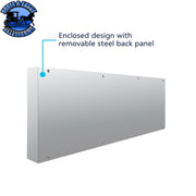 SS Rear CP With 4X 7 LED 4" Reflector Lights & 6X 9 LED 2" Lights & Visors (No LP Holes)-Red LED/Clear Lens REAR CENTER PANEL Gray