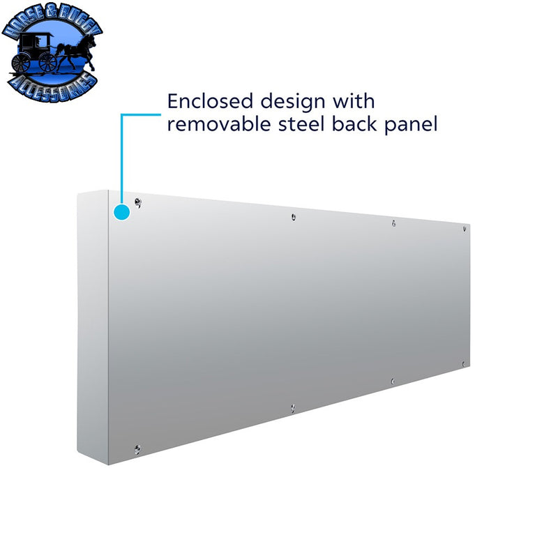 UP-34156 33-3/4" Stainless Rear Center Panel With Four 7 LED 4" Reflector Lights & Visors(No LP Holes)-Red LED/Red Lens REAR CENTER PANEL Gray