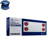 UP-34156 33-3/4" Stainless Rear Center Panel With Four 7 LED 4" Reflector Lights & Visors(No LP Holes)-Red LED/Red Lens REAR CENTER PANEL Midnight Blue