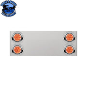 33-3/4" Stainless Rear Center Panel With Four 7 LED 4" Reflector Lights & Visors (No LP Holes)-Red LED/Clear Lens REAR CENTER PANEL Gray