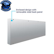 33-3/4" Stainless Rear Center Panel With Four 7 LED 4" Reflector Lights & Visors (No LP Holes)-Red LED/Clear Lens REAR CENTER PANEL Gray