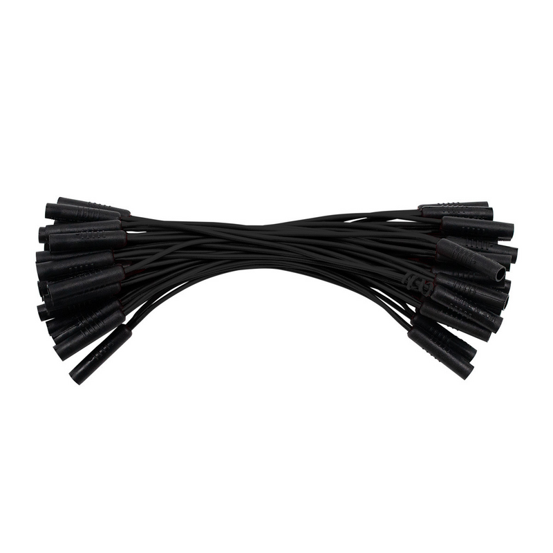 0.180" Female Plug Black Wire Harness With 50 Plugs-6" Lead (Bulk)