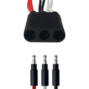 T606 Female Wire Harness with 6″ Connector Spacing – Triple Bullet Plug | 100 ft. Spool Black