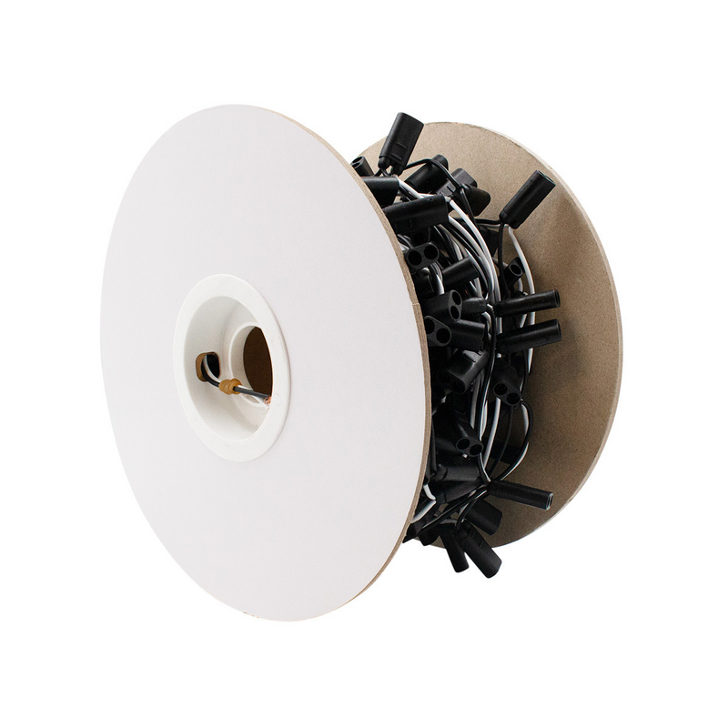 UP-34195 150 Count 2-Prong Female Bullet Plugs 16G Wire Harness Roll - 75' W/6" Lead Between Plugs