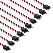3 Wire Pigtail With 3 Prong Straight Plug - 12" Lead (10-Pack)